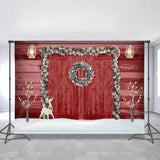 Load image into Gallery viewer, Lofaris Red Door Elk Sconce Lights Tree Backdrops for Christmas