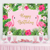 Load image into Gallery viewer, Lofaris Red Flamingos and Tropical Plants Birthday Backdrop