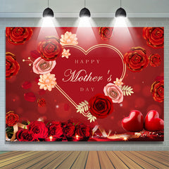 Lofaris Red Floral And Love Bokeh Happy Mothers Day Backdrop