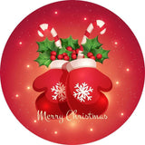 Load image into Gallery viewer, Lofaris Red Glove Snowflake Circle Backdrop For Merry Chrismas