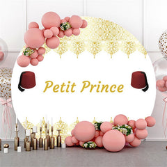 Lofaris Red Hat Petit Prince Round Gold White Baby Shower Backdorp