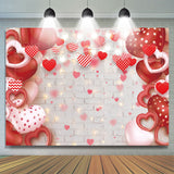 Load image into Gallery viewer, Lofaris Red Love Bokeh With Brick Valentines Day Backdrops
