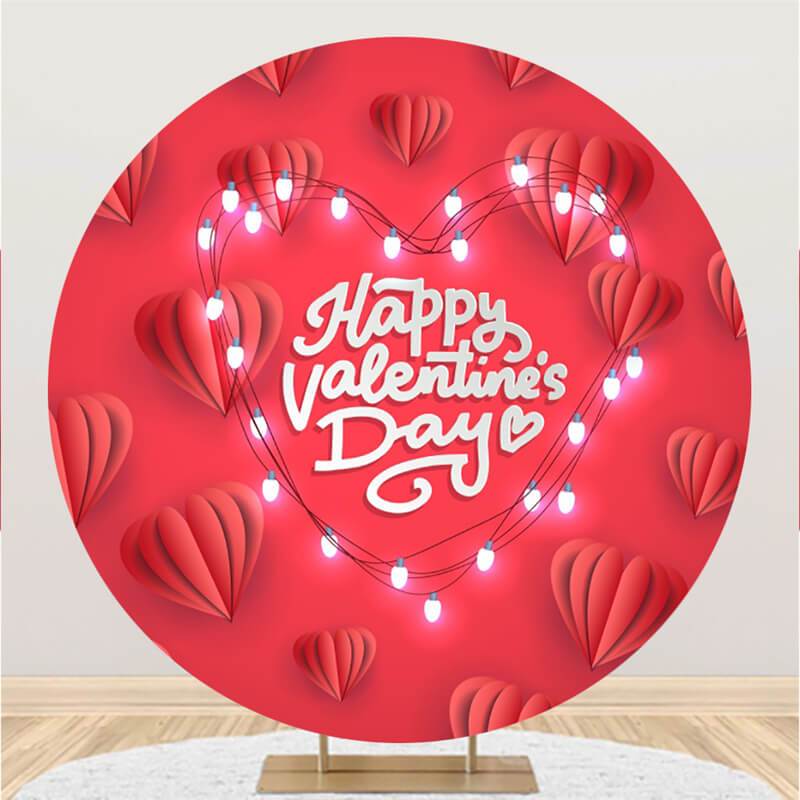 Lofaris Red Love Custom Circle Happy Valentines Day Backdrop