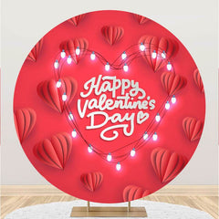 Lofaris Red Love Custom Circle Happy Valentines Day Backdrop