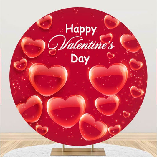 Lofaris Red Love Glitter Circle Happy Valentines Day Backdrop