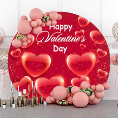 Lofaris Red Love Glitter Circle Happy Valentines Day Backdrop
