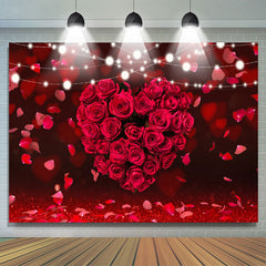 Lofaris Red Love Roses Bokeh Backdrop For Happy Valentines Day