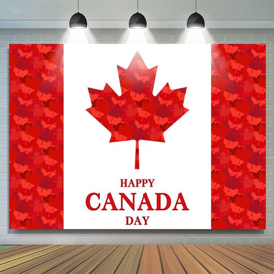 Lofaris Red Maple Leaves Canada Flag Dance Party Backdrop