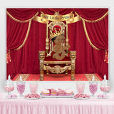 Load image into Gallery viewer, Lofaris Red Our Little Prince Baby Shower Backdrop For Boy