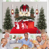 Load image into Gallery viewer, Lofaris Red Pillow Christmas Tree Lights Photo Backdrop for Family