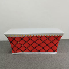 Lofaris Red Plaid Custom Stretch Table Cover For Party