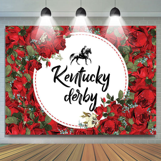 Lofaris Red Rose And White Kentucky Derby Dance Party Backdrop