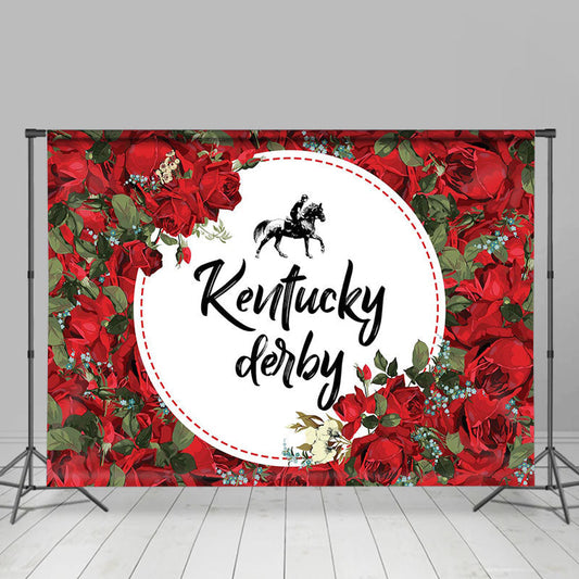 Lofaris Red Rose And White Kentucky Derby Dance Party Backdrop
