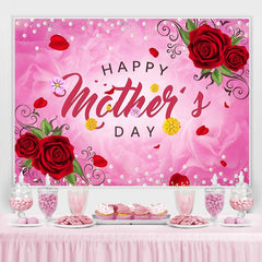 Lofaris Red Rose Pink Yellow Flower Happy Mothers Day Backdrop