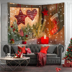 Lofaris Red Socks love Merry Christmas Art Decor Wall Tapestry