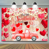 Load image into Gallery viewer, Lofaris Red Sweetheait And Car 1st Happy Birthday Backdrop