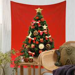 Lofaris Red Theme Christmas Tree Wall Hanging Room Tapestry