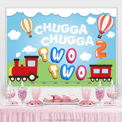 Lofaris Red Train And Chugga Happy 2nd Birthday Party Backdrop