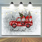 Load image into Gallery viewer, Lofaris Red Truck and Three Dwarfs Snow Christmas Backdrop