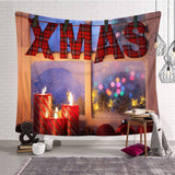 Load image into Gallery viewer, Lofaris Red Xmas Window Bokeh Christmas Landscape Wall Tapestry