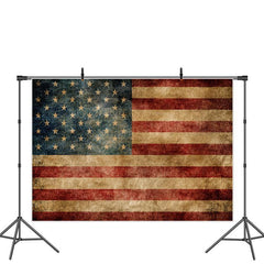 Lofaris Retro Flag American Independence Day Backdrop For Party