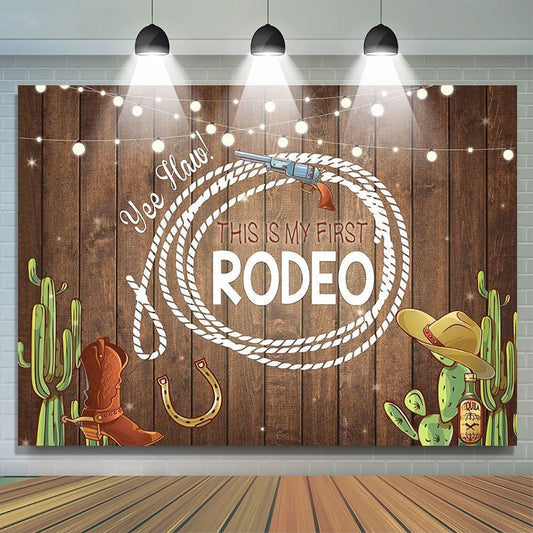 Lofaris This Is My First Rodeo Birthday Photoshoot Backdrop