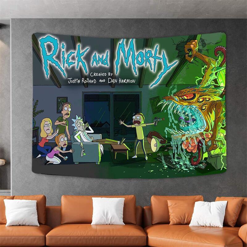 Lofaris Rick And Morty Funny Anime Still Life Wall Tapestry