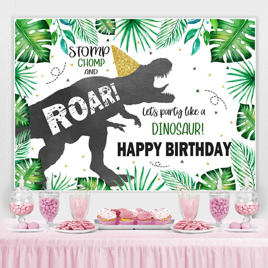Lofaris Roar Jungle Forest Tyrannosaurus Rex Birthday Backdrop