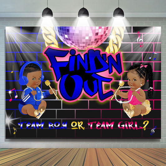 Lofaris Rock And Roll Theme Gender Reveal Baby Shower Backdrop