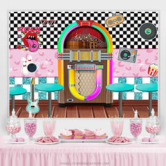 Lofaris Rock Roll Party Back To 1950s Soda Shop Diner Time Backdrop