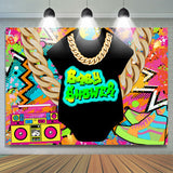 Load image into Gallery viewer, Lofaris Rock Roll With Abstract Graffiti Baby Shower Backdrop