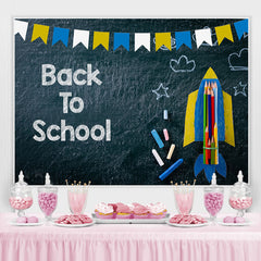 Rocket Pencils Chalkboard Back to School Photo Backdrop