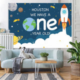 Load image into Gallery viewer, Lofaris Rocket space theme first birthday party Backdrop