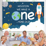 Load image into Gallery viewer, Lofaris Rocket space theme first birthday party Backdrop
