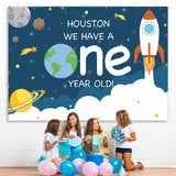 Load image into Gallery viewer, Lofaris Rocket space theme first birthday party Backdrop