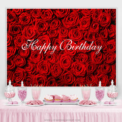 Lofaris Romantic Floral Roses Happy Birthday Backdrop