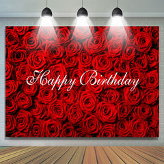 Lofaris Romantic Floral Roses Happy Birthday Backdrop