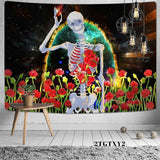 Load image into Gallery viewer, Lofaris Romantic Skull Trippy Floral Novelty Abstract Wall Tapestry