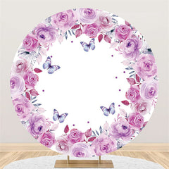 Lofaris Rose And Butterfly Birthday Circle Backdrop For Party
