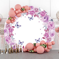 Lofaris Rose And Butterfly Birthday Circle Backdrop For Party