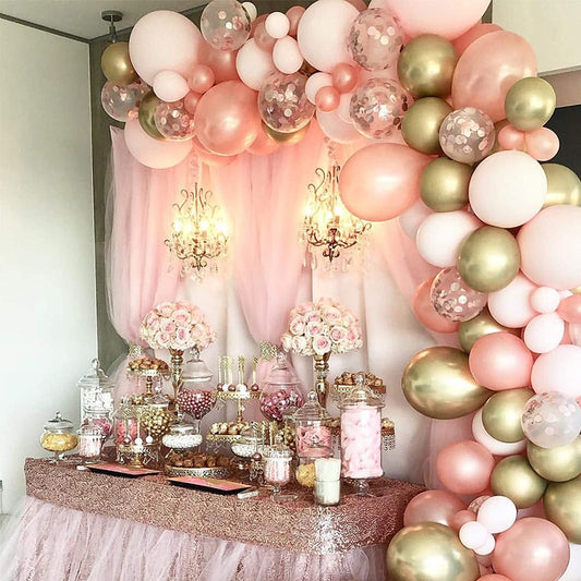 Lofaris Rose Gold 125 Pack DIY Balloon Arch Kit | Garland Party Decorations - Pink