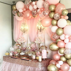 Lofaris Rose Gold 125 Pack DIY Balloon Arch Kit | Garland Party Decorations - Pink