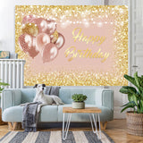 Load image into Gallery viewer, Lofaris Rose Gold and Glitter Birthday Backdrop for Girl