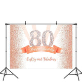 Load image into Gallery viewer, Lofaris Rose Gold and Pink Dots Happy 80th Birthday Party Backdrop