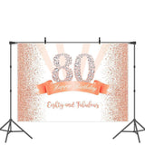 Load image into Gallery viewer, Lofaris Rose Gold and Pink Dots Happy 80th Birthday Party Backdrop