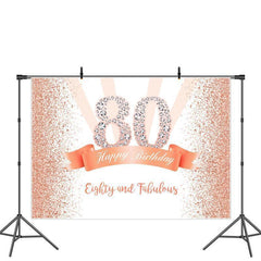 Lofaris Rose Gold and Pink Dots Happy 80th Birthday Party Backdrop