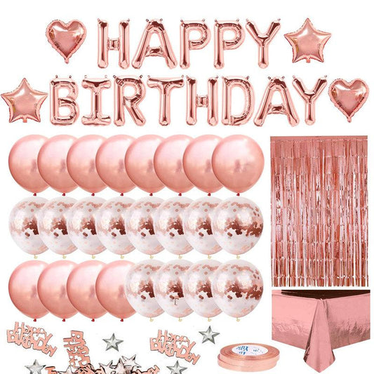 Lofaris Rose Gold Birthday Balloon Decoration for Girls Women