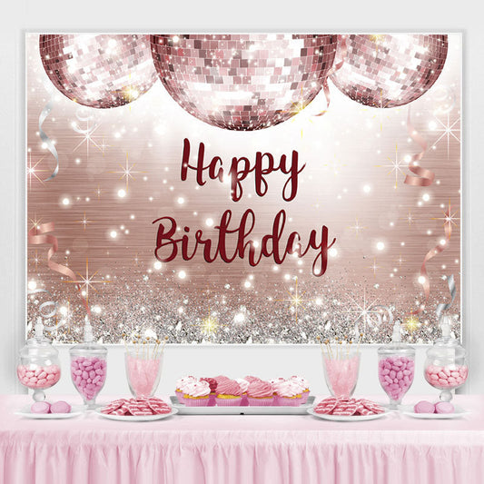 Lofaris Rose Gold Diamond Happy Birthday Backdrop to the Girl