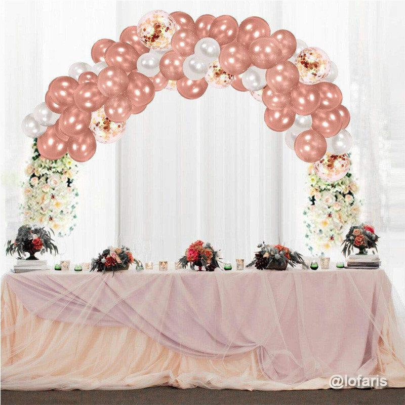 Lofaris Rose Gold DIY 130 Pack Balloon Arch Kit | Party Decorations - White