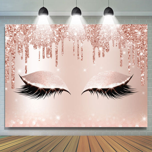 Lofaris Rose Gold Glitter Bokeh Pretty Eyes Backdrop for Girl